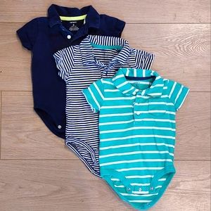 3/$30 Carter's 3-Pack Polo Onesies - 6 months